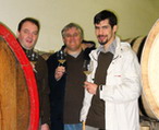 Champagne - visite - dégustation vins clairs 2009 - Picards : Laurent + Ch'ti Bruno + François